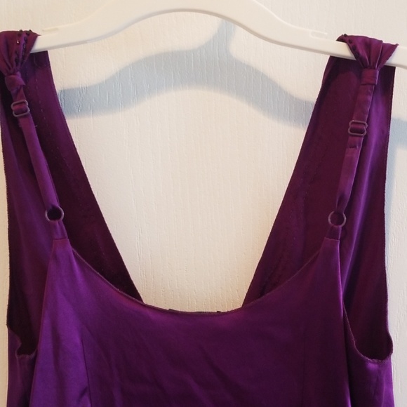MODA Silk plum colored beaded sleeveless top - Picture 3 of 6